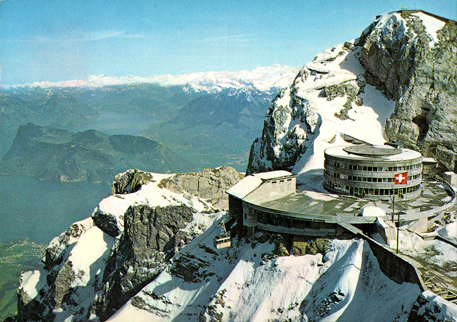 Pilatus Kulm Hotel Bellevue Luftseilbahn Bergstation 1960s